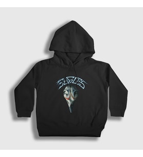 Presmono Unisex Çocuk Siyah Logo V2 Eagles Kapüşonlu Sweatshirt 383788tt