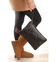 Kadın Siyah Kapitone Clutch / Portföy Çanta (Siyah)