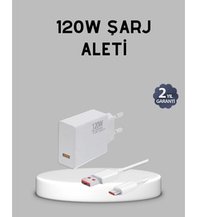 120w Süper Hızlı Şarj Adaptörü - Type-c Kablo Dahil, Yüksek Voltaj Korumalı