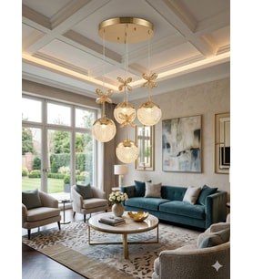4'LÜ DESENLİ GOLD TOP AVİZE