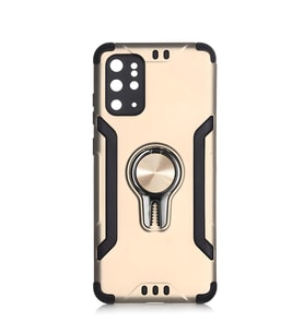Galaxy S20 Plus Kılıf Stand Olma Özellikli Araç Tutuculu Ko ko Kılıf (Gold)