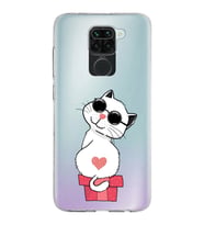 Xiaomi Redmi Note 9 Uyumlu Kapak Coolcat Tasarımlı Şeffaf Silikon Kılıf