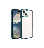 Apple iPhone 15 Uyumlu Kılıf Zore Krom Kapak (Koyu Yeşil)