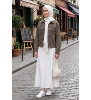 Serya Çift Cepli Kot Ceket 1724 - Kahve