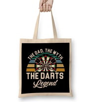 Dad Myth Darts Legend Father Dart Player Dartboard Bullseye Bez Çanta Uzun Saplı