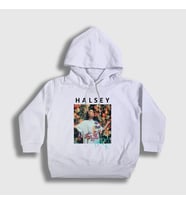 Presmono Unisex Çocuk Beyaz Poster Love And Power Halsey Kapüşonlu Sweatshirt 461109tt (Beyaz)