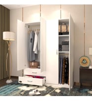 Kenzlife gardırop 4 kapaklı kapılı 2 çekmeceli orkide byz 180*120*42 gardolap dolap (Karışık)
