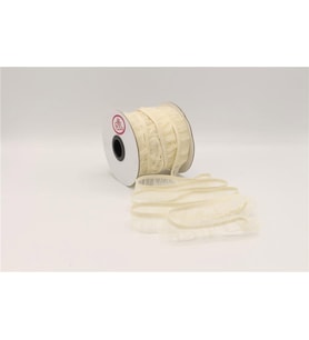 Fırfırlı Lastikler 18 mm Genişlik - 25 mt Krem