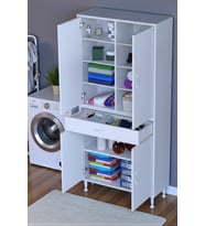 Eliusta Nexa Modüler Dolap  80 Cm Banyo/Mutfak Dolabı Extra Kullanım Alanlı 80x173x32,5 cm Beyaz Dolap