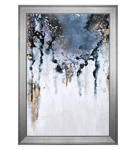 Soyut Şekiller Motifli Kanvas Tablo 80 x 110 cm Silver Çerçeve