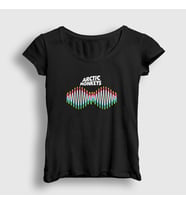 Presmono Kadın Siyah Wave Arctic Monkeys T-Shirt 294468tt