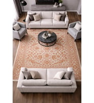 Hoom Rugs Emp Dora DR003 180x260 Modern Tozumaz Halı (Gri - Turuncu)