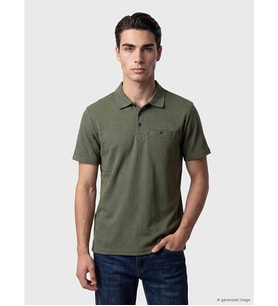 LCWAIKIKI Classic Yeşil Polo Yaka Dokulu Erkek Tişört