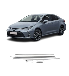Toyota Corolla Krom Cam Çıtası (8Parça) 2019 Ve Üzeri P.Çelik