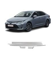 Toyota Corolla Krom Cam Çıtası (8Parça) 2019 Ve Üzeri P.Çelik