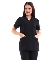 Zarf Yaka Kadın Tek Üst - 48 Siyah
