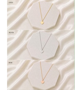 Kişiye Özel Minimalist Kalp Kolye 925K Gümüş (Rose)