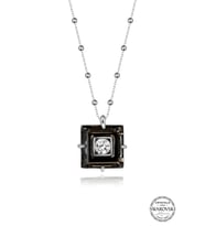 Swarovski Crystal Kadın Black Dıamond Zirconia Gümüş Kolye