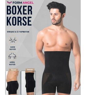 #BoxerKorse Göbek Düzleştirici Bel Basen Toparlayıcı Sıkılaştırıcı Duble Erkek Boxer Korse - 3 Adet