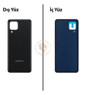 Samsung M32 Siyah Arka Kapak Arka Cam Batarya Kapağı Lazer Kesim Kapak Pil Kapağı Back Cover