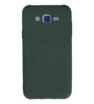 Galaxy J7 Kılıf Nano içi Kadife Silikon - Koyu Yeşil