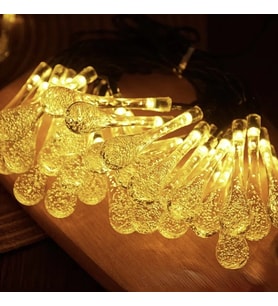 7m 50 Led Damla 8 Fonksiyonlu Solar Panelli-gün Işığı