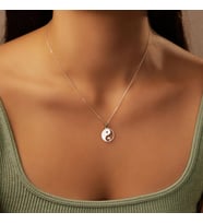 Kişiye Özel 925 Ayar Gümüş Yin Yang Kolye