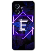 Redmi Note 12 4G Kılıf HD Desen Baskılı Kılıf - Dark Neon Yaprak E Harfi