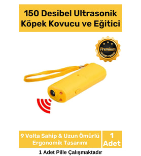 Premium Seri Ergonomik Pilli 9 Volt 150 Desibel Ledli Flaş Ultrasonik Köpek Uzaklaştırıcı Eğitici