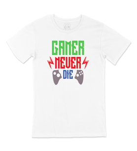 Kırmızı Gamer Never Die Tişört