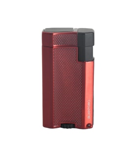 Quantoro Çift Torch Pürmüz Kırmızı Metal Puro Çakmağı - TRZ1082