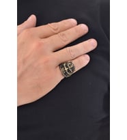 Erkek Bronz Kaplama  Black Annis Yüzük