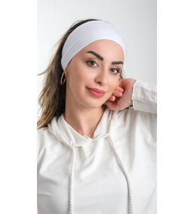 Beyaz Pratik Hazır Geçmeli Tesettür Bone Viskon Kumaş Sade 3007_42