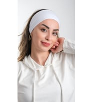 Beyaz Pratik Hazır Geçmeli Tesettür Bone Viskon Kumaş Sade 3007_42