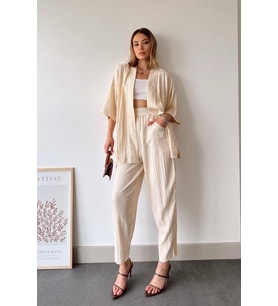 Kimono Takım-Bej