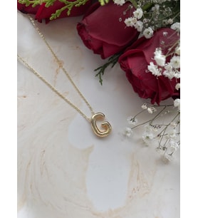 Unisex Gold Balon G Harf Hediye Kolye