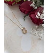 Unisex Gold Balon G Harf Hediye Kolye