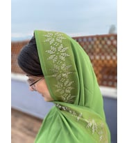 Ladies Design El Emeği Krep Yıldız Çiçek Desen
