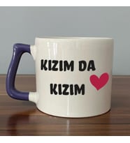 Kızım Da Kızım Baskılı Kadınlar Günü Mor Kulplu D Kupa