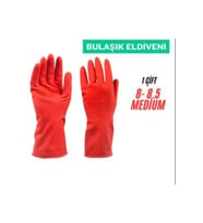 Temizlik ve Bulaşık Eldiveni M Beden – Doğal Lateks, Kaymaz Yüzey, Esnek (8–8.5)