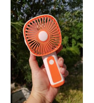 Mini Fan USB Şarjlı Mini El Fanı Taşınabilir Vantilatör 3 Kademeli Sessiz Fan Telefon Tutucu turuncu