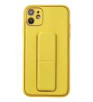 Newface Apple iPhone 12 Kılıf Coco Deri Standlı Kapak - Sarı