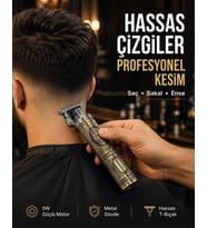 Kompakt Tasarımlı, Güçlü Motorlu Saç Sakal Kesme Makinesi Ve 4 Kılavuz Tarak