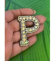 5X4 CM ÜTÜ İLE YAPIŞAN GÜMÜŞ RENK P HARFİ ARMA