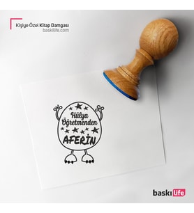 Öğretmen Damga Kişiye Özel Kitap Damgası Kitap Mührü Kaşe Kitap Mühür Özel Damga 455