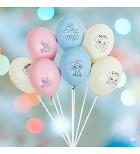 Baskılı orjinal lisanslı Lilo Stitch (stiç) 8 li balon 12 inç 30 cm. Sadece 8 li balon
