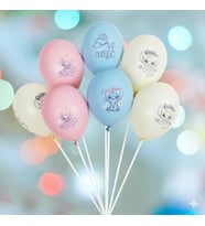 Baskılı orjinal lisanslı Lilo Stitch (stiç) 8 li balon 12 inç 30 cm. Sadece 8 li balon