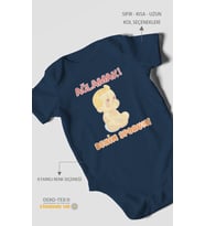 Ağlamak Benim Sporum Baskılı Bebek Zıbını – Çıtçıtlı Body  %100 Pamuk Kısa Kol (Lacivert)