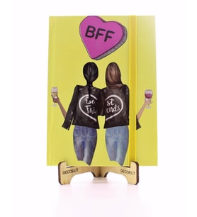 Lastikli Noktalı Sert Kapak Best Friend Defter