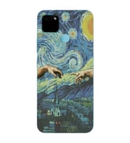 Realme C21Y/C25Y Uyumlu Sanatsal Vintage Desenli Şeffaf Telefon Kılıfı